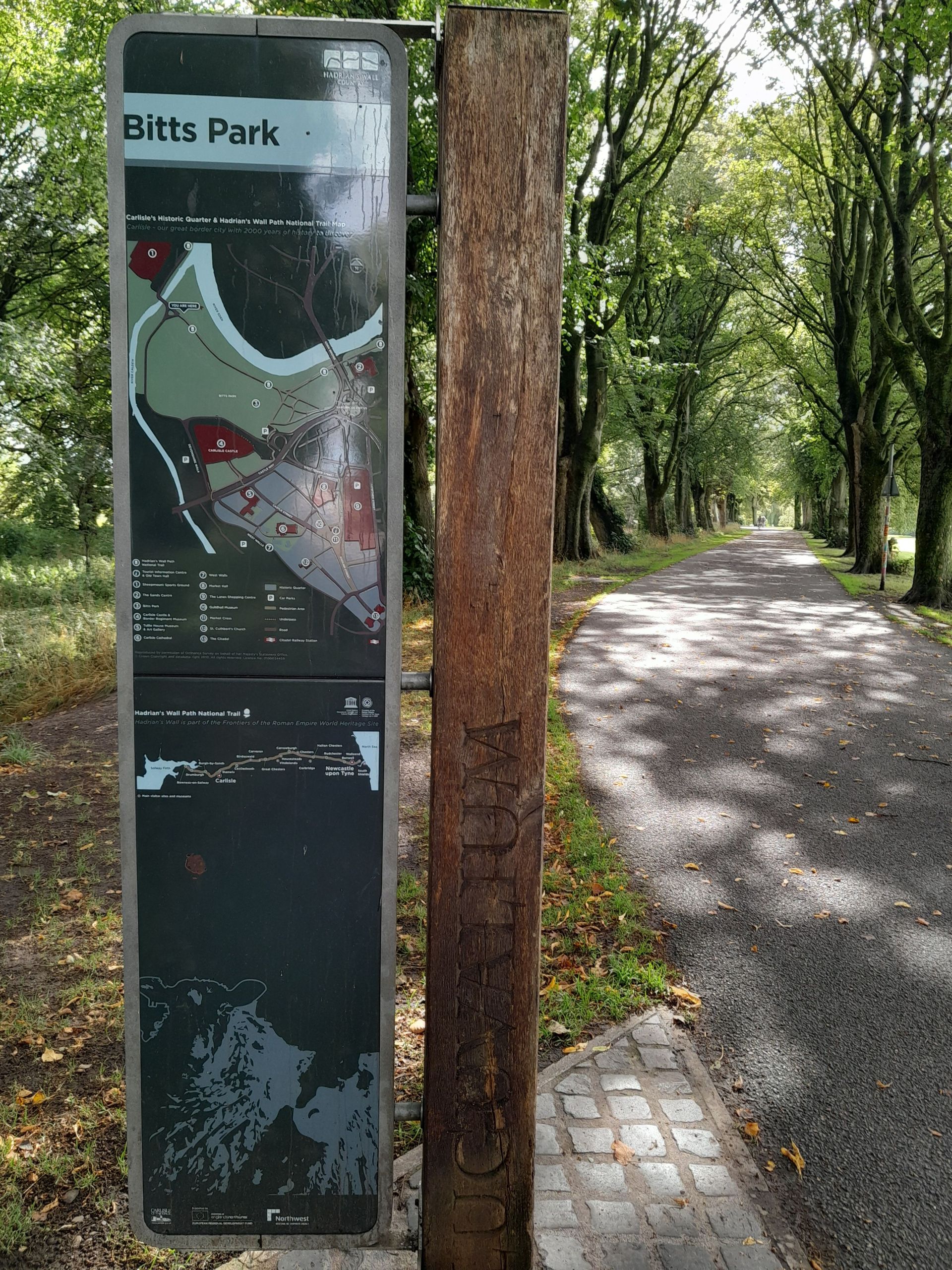 Way marker in Bitts Park